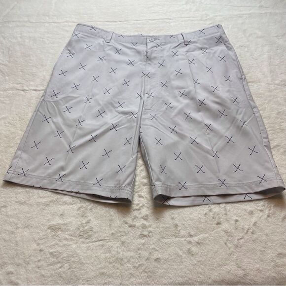 Golf America Light Gray With Dark Blue Golf Club Shorts Size 36 - Picture 1 of 9